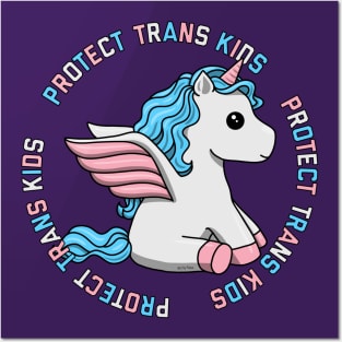 Protect Trans Kids Unicorn Posters and Art